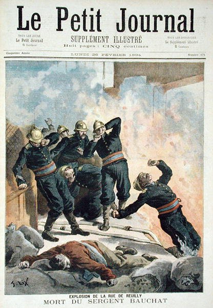 26 फरवरी 1894 को ले पेटिट जर्नल से रुए डे रूइली और सार्जेंट बाउचर की मृत्यु द्वारा फ्रेडरिक थियोडोर लिक्स