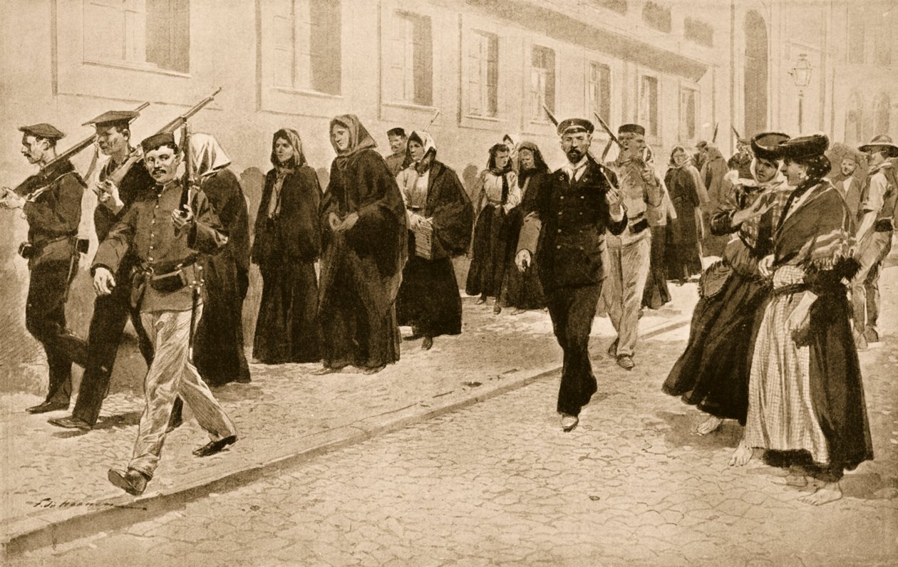 पोर्टुनुअल में 1910 क्रांति के दौरान रिपब्लिकन संरक्षण के तहत नन द्वारा फ़्रेडरिक डी हेनेन