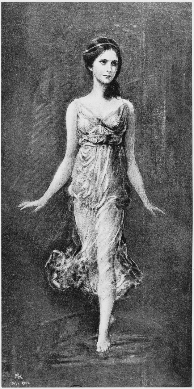 इसाडोरा डंकन (1877-1927) नवंबर 1902 द्वारा फ्रेडरिक अगस्त कौलबाक