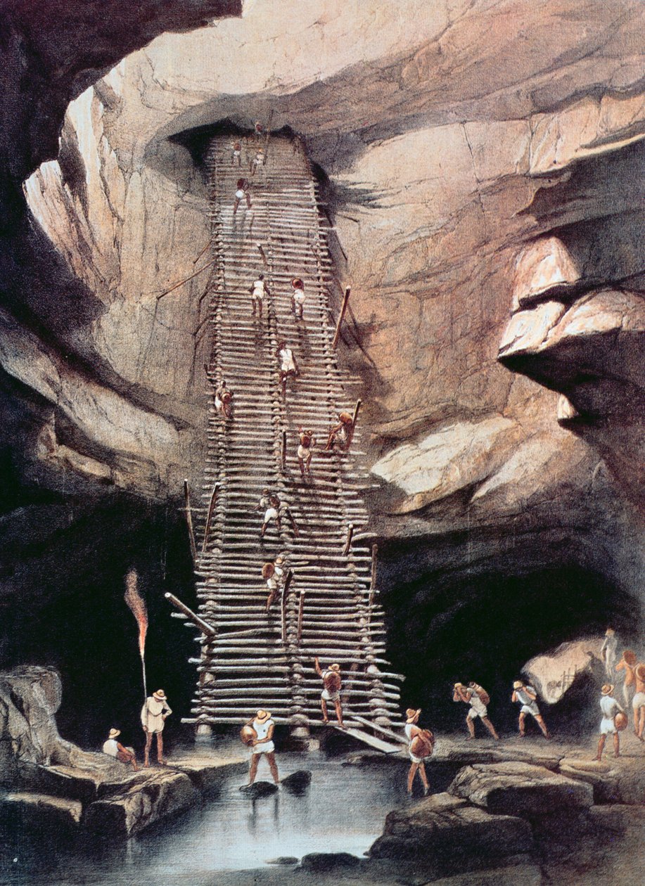 बोल्शेन के रसातल, कैम्पचे के राज्य, 1844 (रंगीन लिथो) द्वारा फ्रेडरिक कैथरवुड