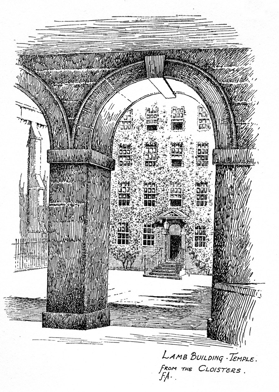 लैंब बिल्डिंग, मंदिर, क्लोइस्ट्स, 1912 से द्वारा फ्रेडरिक एडकॉक