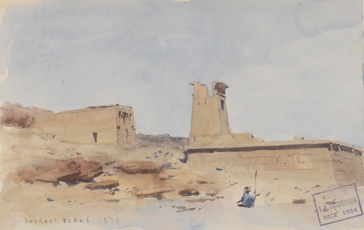 द टेंपल ऑफ़ डेन्डर, दिखावा तोरण और छत, 1874। द्वारा फ्रेडरिक आर्थर ब्रिजमैन