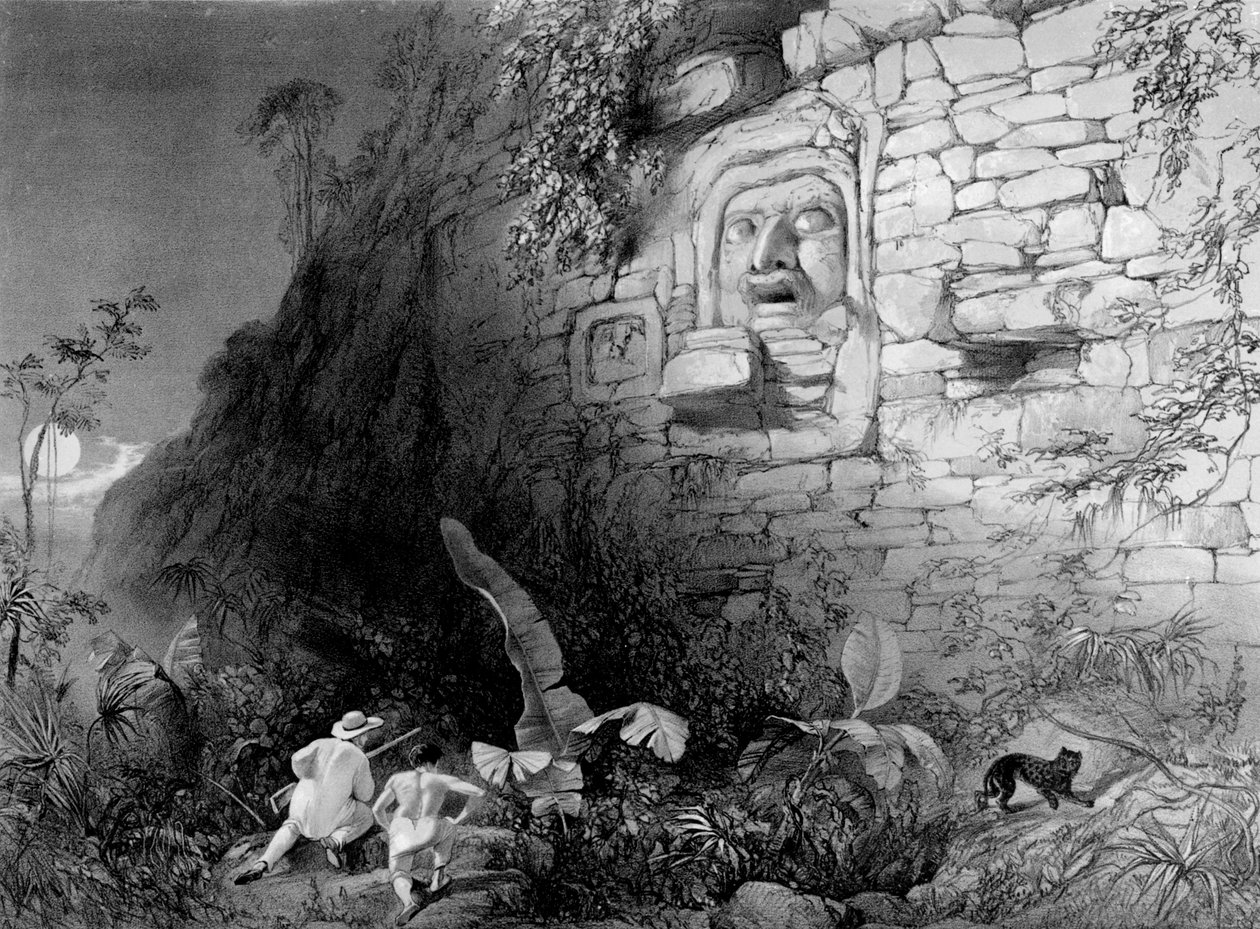 इत्जाम ना, इज़ामल, युकाटन, मैक्सिको, 1844 के प्रमुख द्वारा फ्रेडरिक कैथरवुड