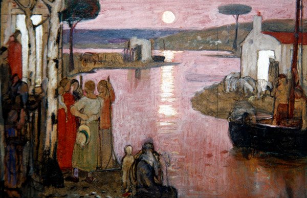 इवनिंग आइडियल, c.1910 (बोर्ड पर ब्लैक क्रेयॉन पर तापमान) द्वारा फ्रेडरिक केली रॉबिन्सन