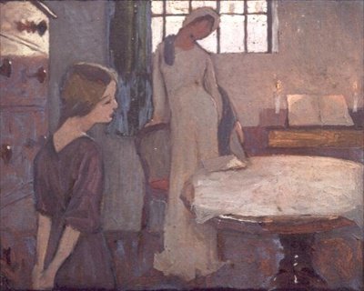 'ए विंटर्स इवनिंग' II के लिए अध्ययन, c.1900 (बोर्ड पर तेल) द्वारा फ्रेडरिक केली रॉबिन्सन