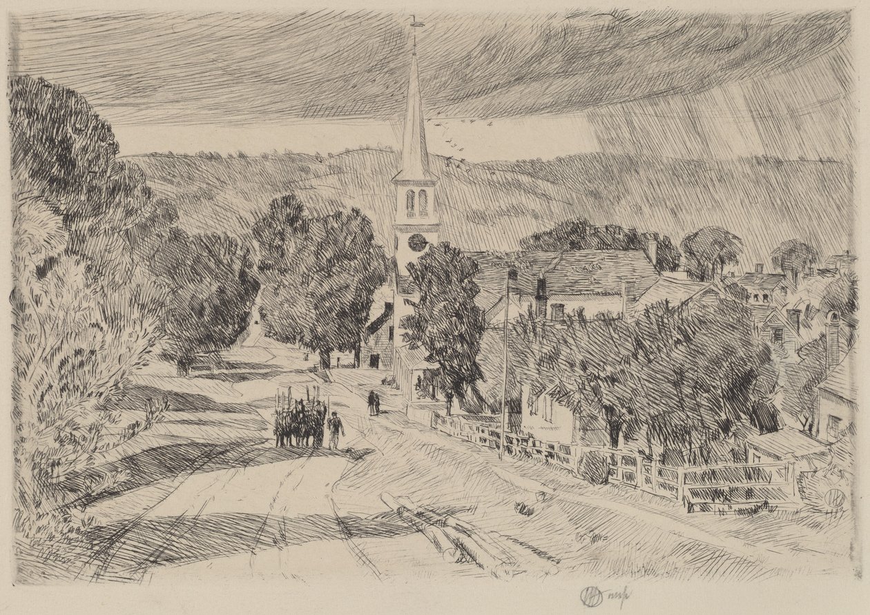 एक वरमोंट गांव, 1923। द्वारा फ़्रेडरिक चाइल्ड हस्साम