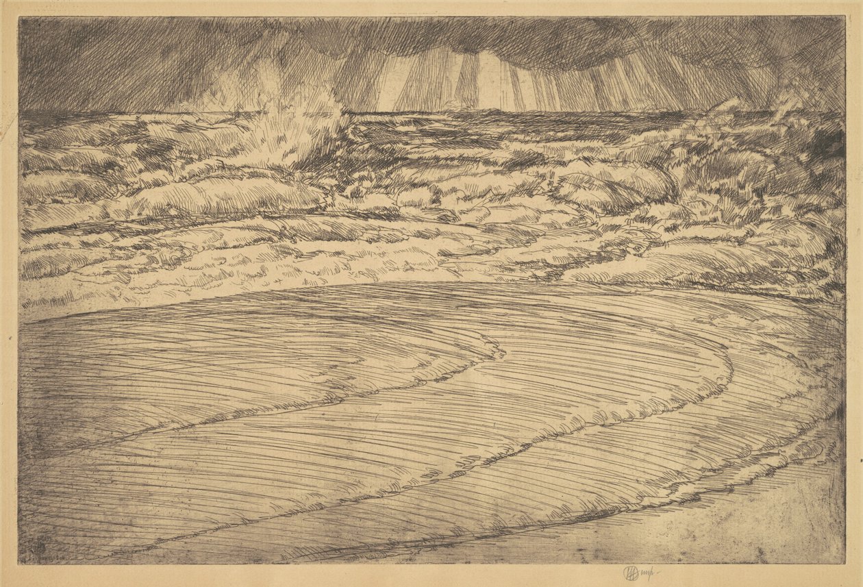 हैवी सर्फ, हाई टाइड, ईस्टहैम्पटन, 1920। द्वारा फ़्रेडरिक चाइल्ड हस्साम
