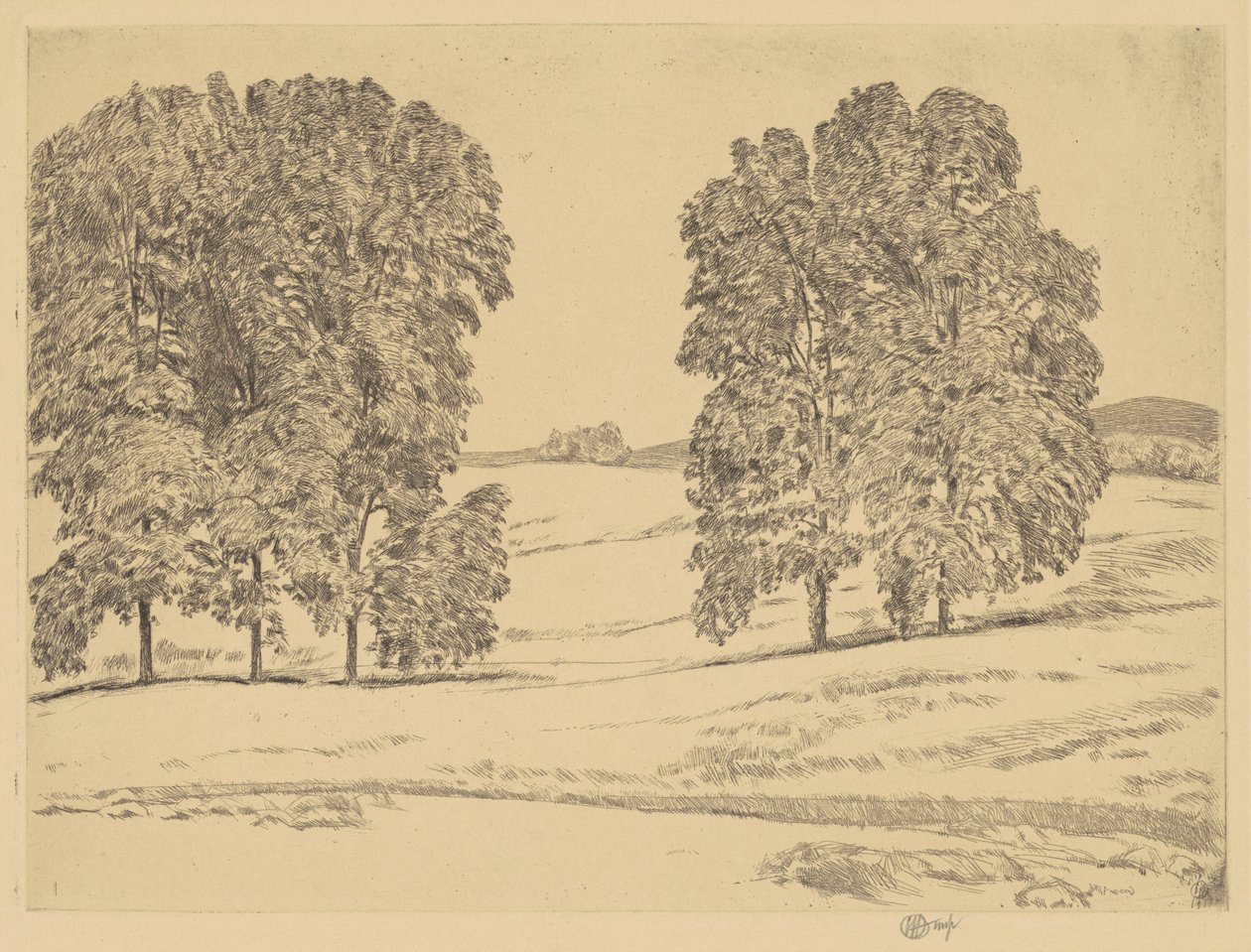 हिकरीज इन ए हेफील्ड, 1917। द्वारा फ़्रेडरिक चाइल्ड हस्साम
