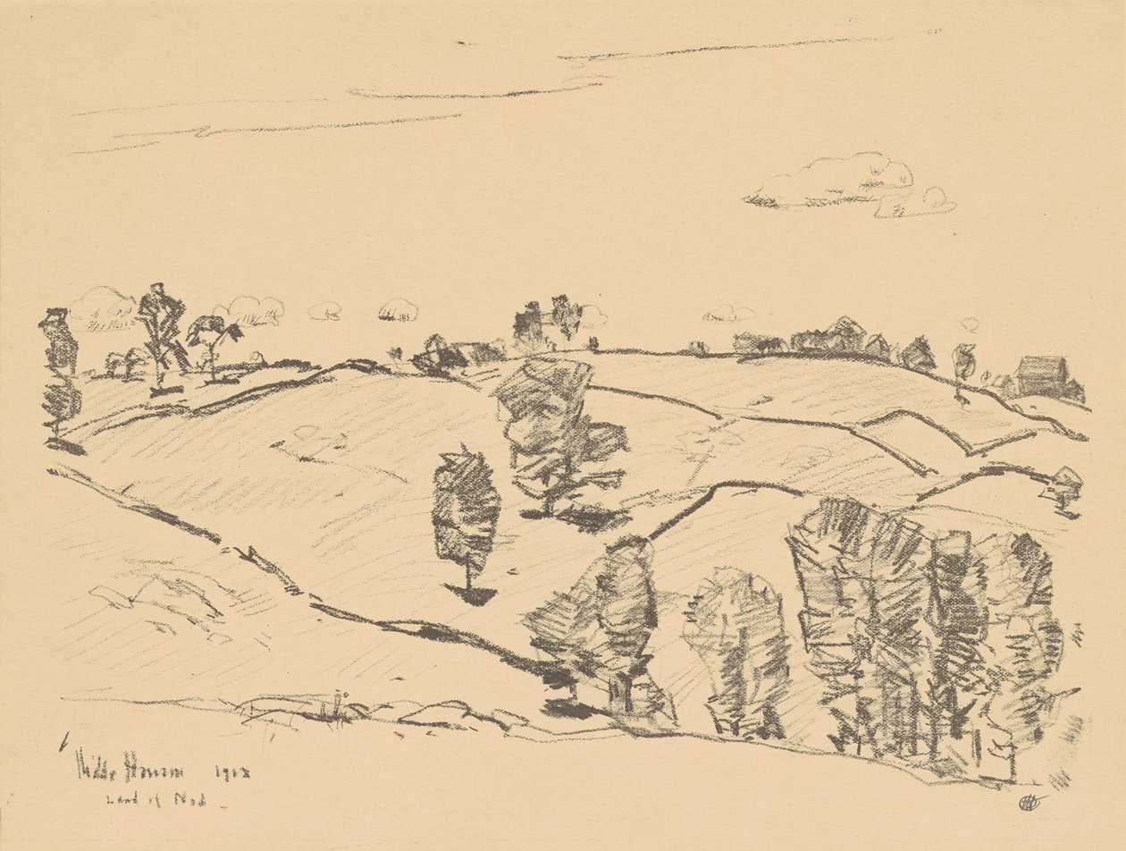 स्टोन बाड़, नोड की भूमि, 1918। द्वारा फ़्रेडरिक चाइल्ड हस्साम
