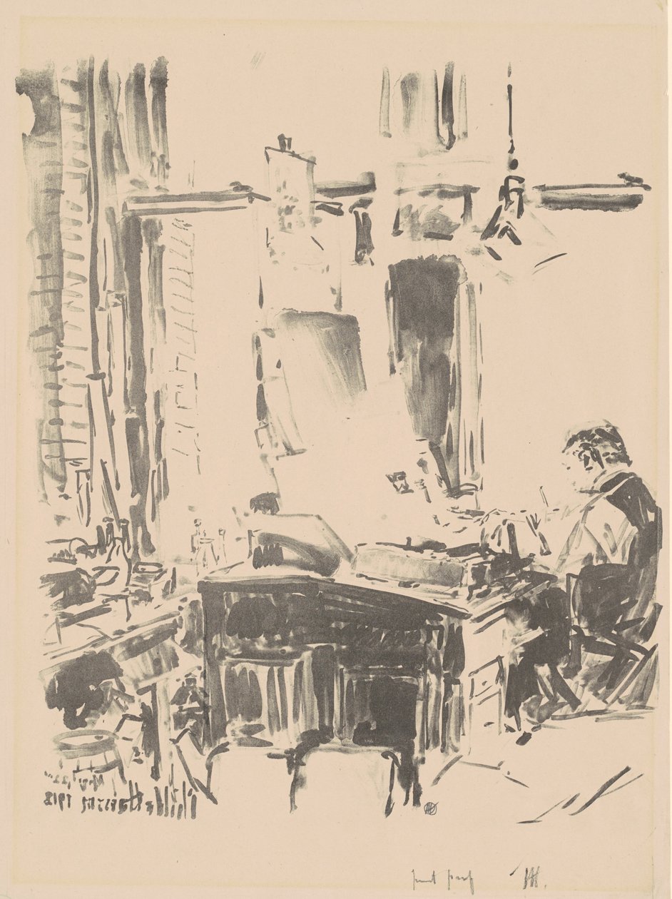 लिथोग्राफर, 1918। द्वारा फ़्रेडरिक चाइल्ड हस्साम
