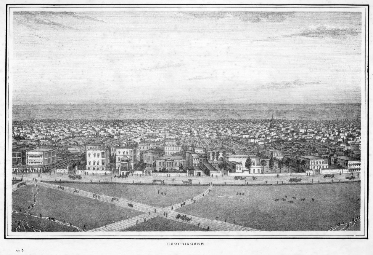 चौरंगी, कलकत्ता, भारत, c1840s। द्वारा फ्रेडरिक फीबिग
