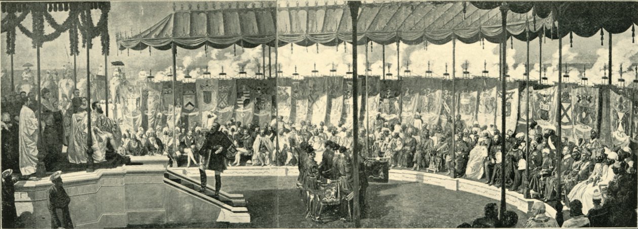 दिल्ली में इंपीरियल असेंबल, 1877, 1901। द्वारा फ्रेडरिक होलीयर