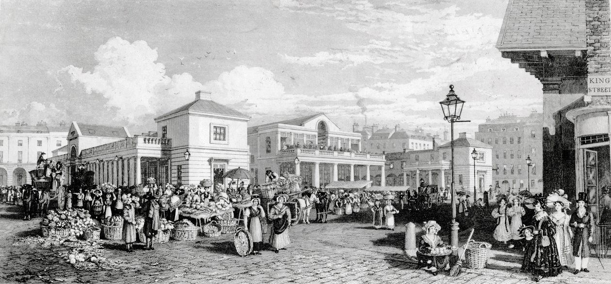 कोवेंट गार्डन मार्केट, 1832 द्वारा फ्रेडरिक जेम्स हैवेल