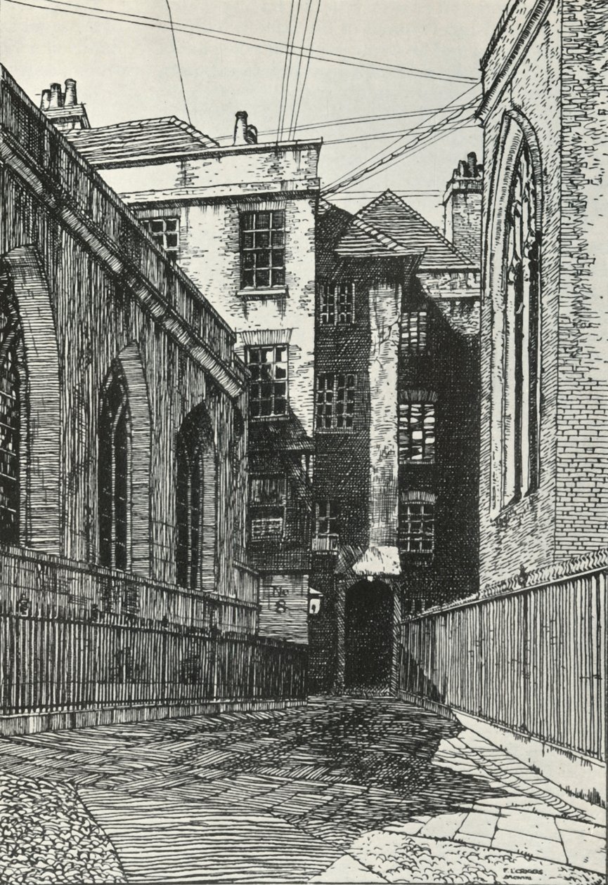 लंदन के सिटी में क्लिफर्ड्स इन में हॉल के दक्षिण में, c1903, 1934। द्वारा फ्रेडरिक लैंडसीर मॉर ग्रिग्स