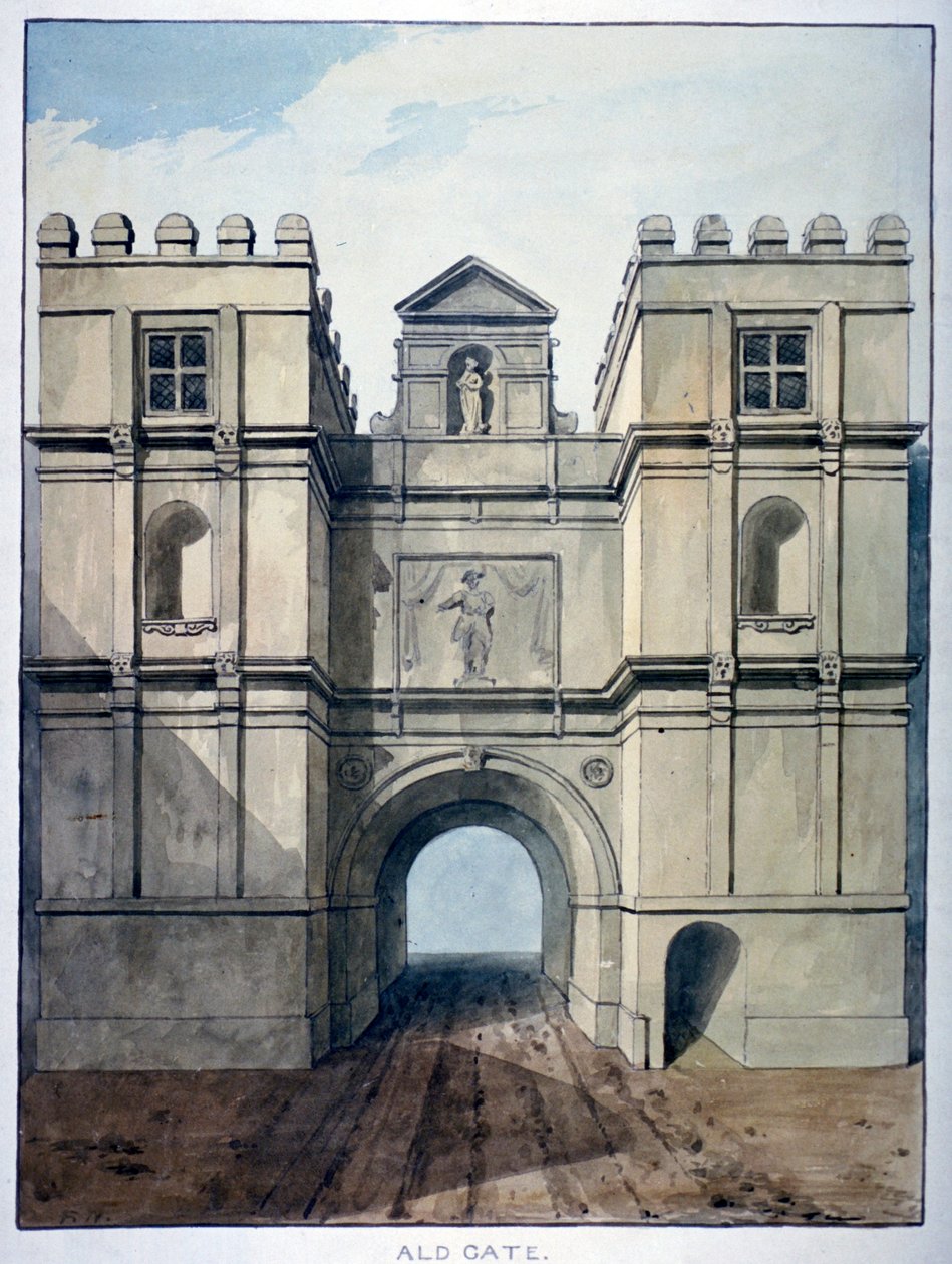 एल्डगेट, लंदन, c1820 द्वारा फ्रेडरिक नैश