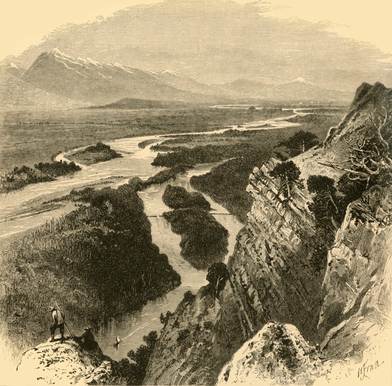द येलोस्टोन, 1872। द्वारा फ्रेडरिक विलियम क्वार्टली