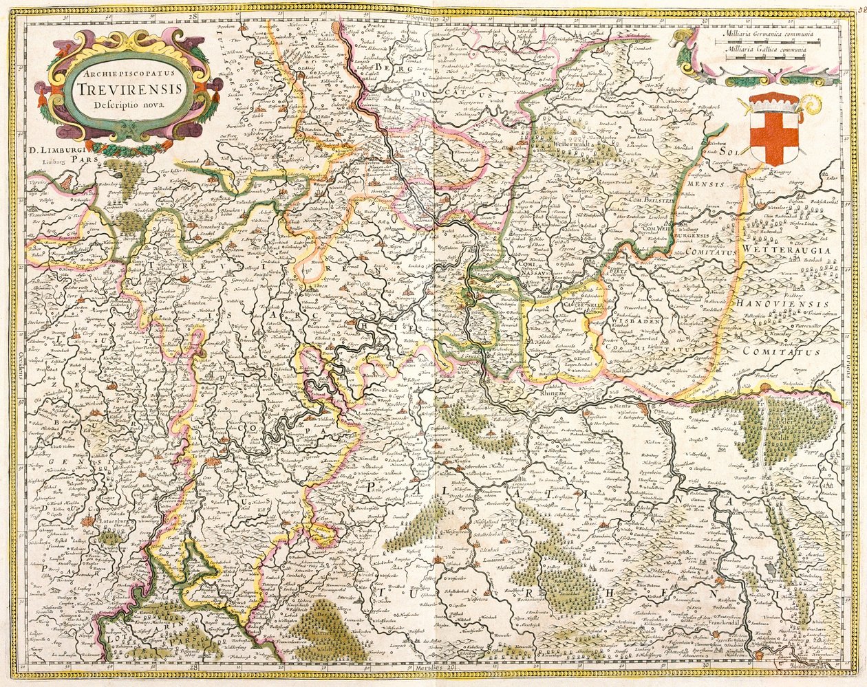 ट्रेव्स (जर्मनी) के आर्केवेचे का नक्शा (नक़्क़ाशी) द्वारा फ्रेडरिक डे विट