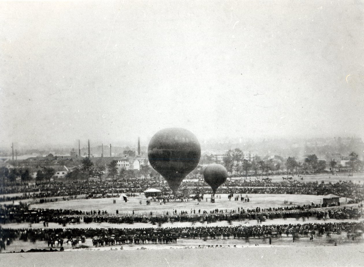 पेरिस में फेलिक्स नाडर्स विशालकाय बैलून, c.1863 द्वारा फ्रेंच फोटोग्राफर