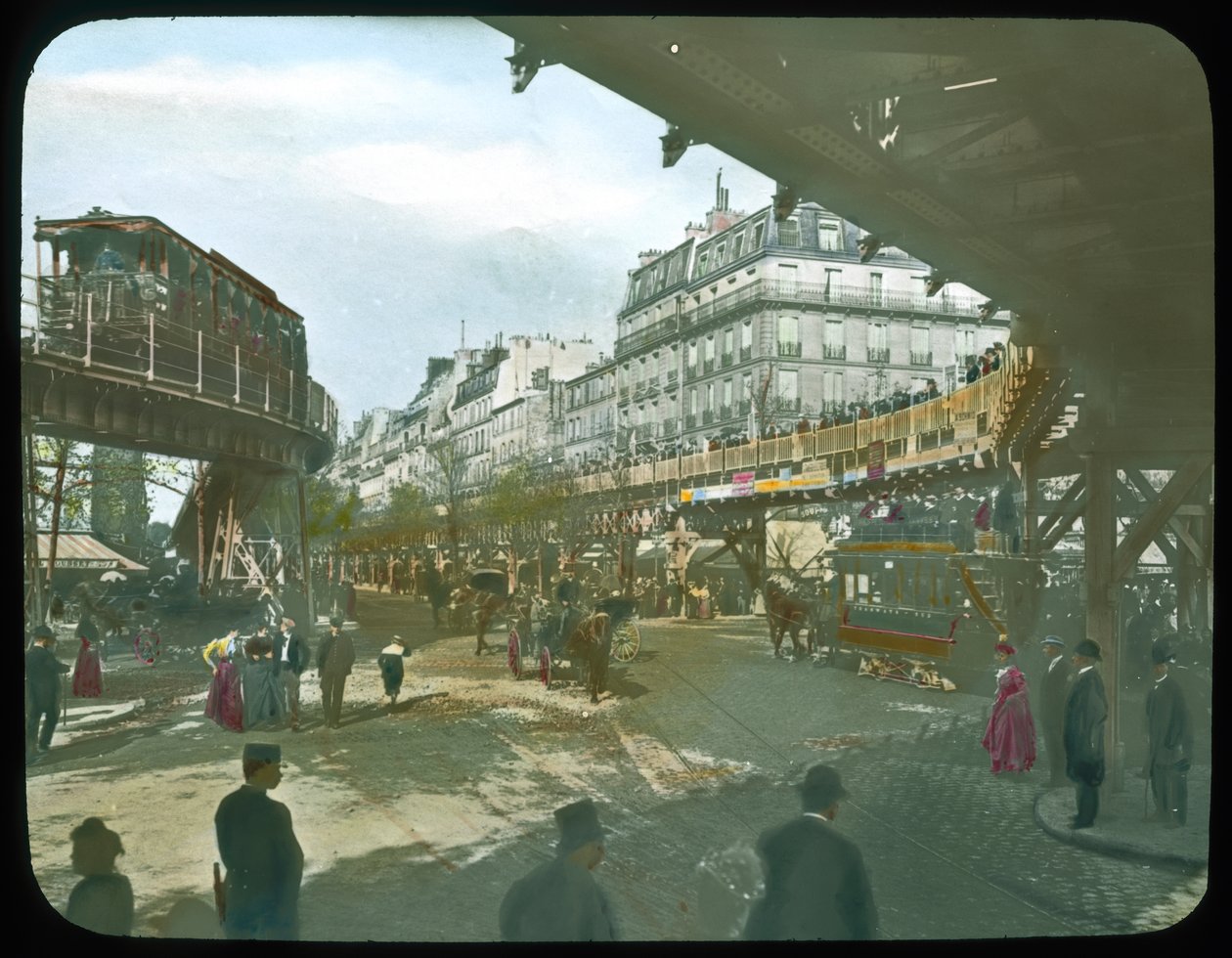 पेरिस प्रदर्शनी: रोलिंग प्लेटफ़ॉर्म, 1900 (लालटेन स्लाइड) द्वारा फ्रेंच फोटोग्राफर