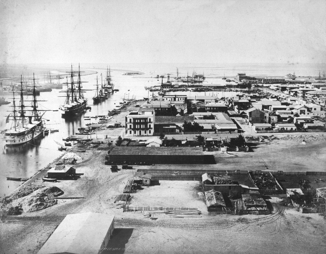 पोर्ट सईद और स्वेज नहर, c.1875 द्वारा फ्रेंच फोटोग्राफर