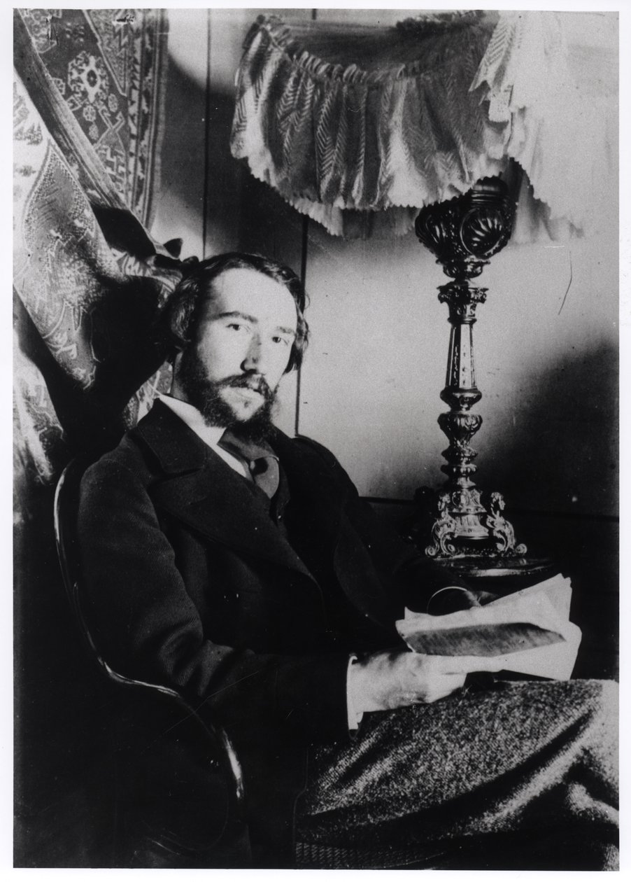 आंद्रे गिड का पोर्ट्रेट (1869-1951) पेरिस, 1894 में अपने अपार्टमेंट में द्वारा फ्रेंच फोटोग्राफर