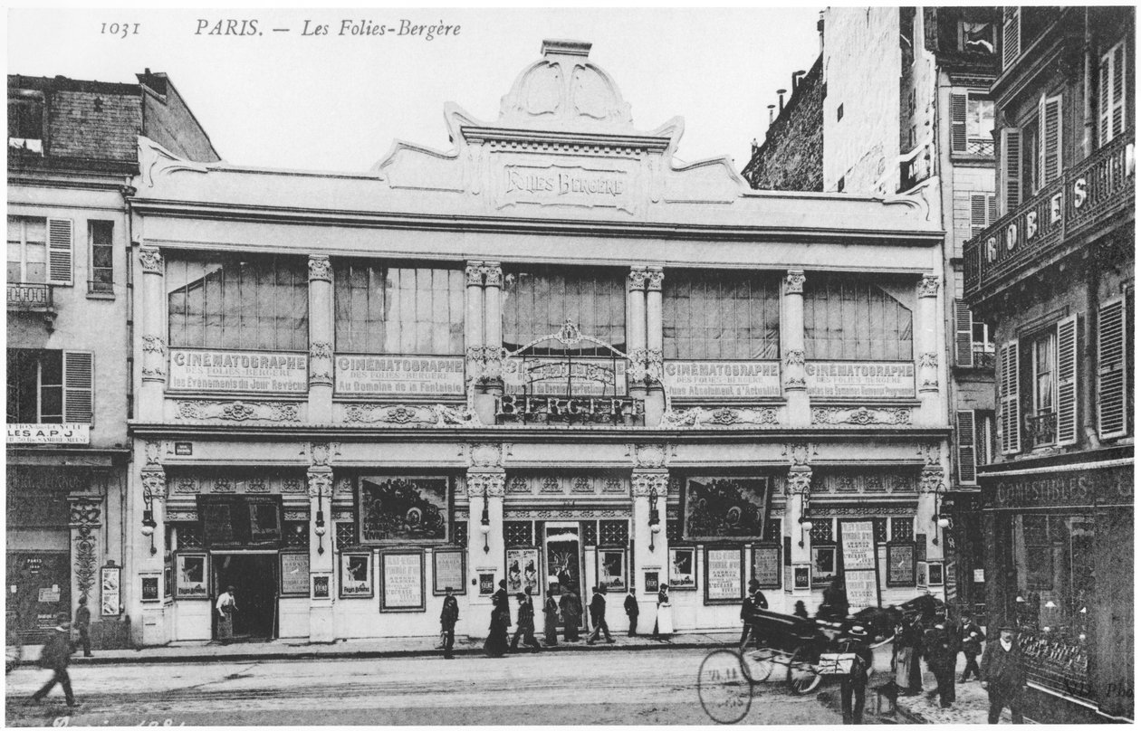 पोस्टकार्ड फोल्ज़ बर्गेरे, र्यू रिचर, पेरिस, c.1900 का चित्रण द्वारा फ्रेंच फोटोग्राफर