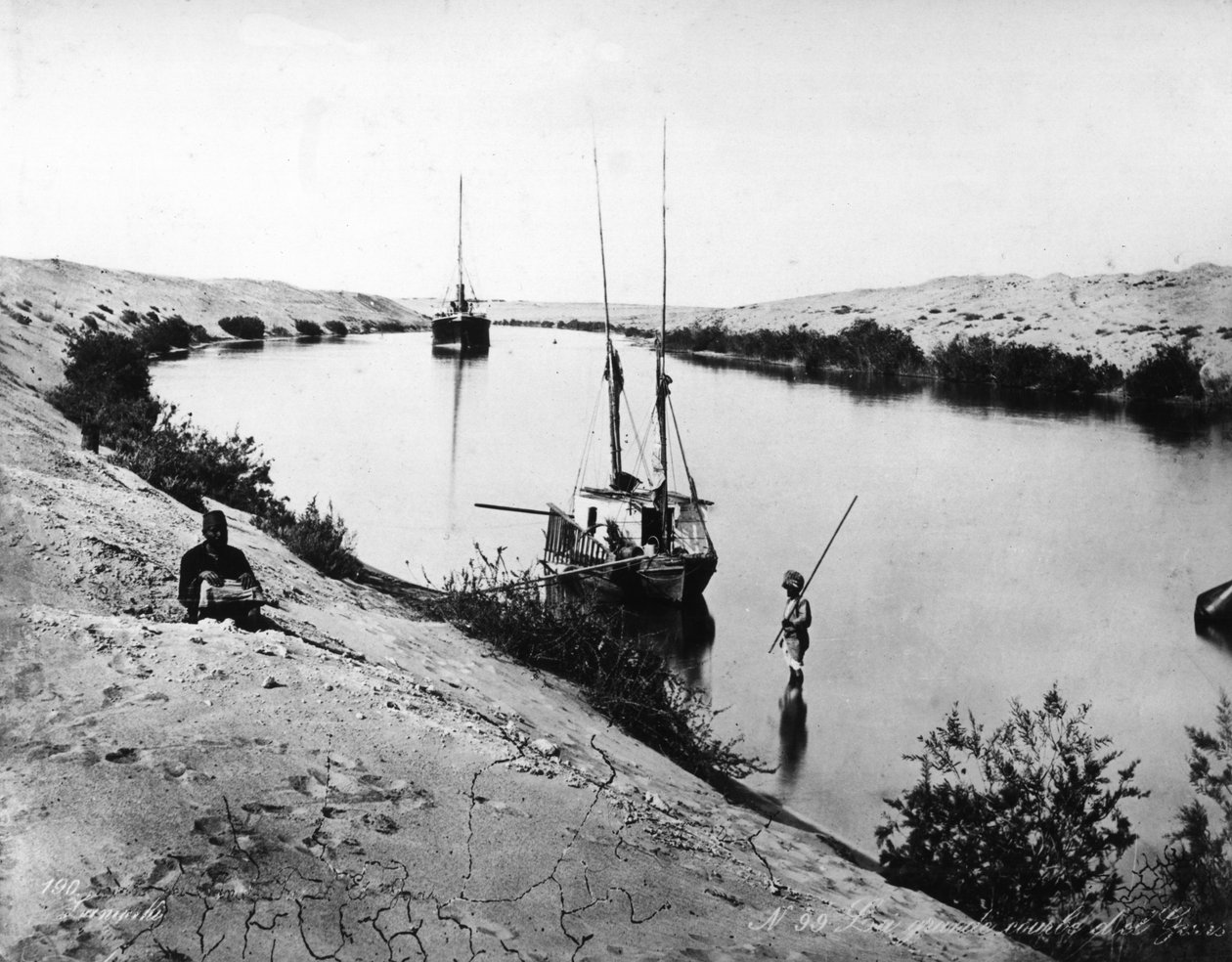 स्वेज नहर, c.1875 द्वारा फ्रेंच फोटोग्राफर