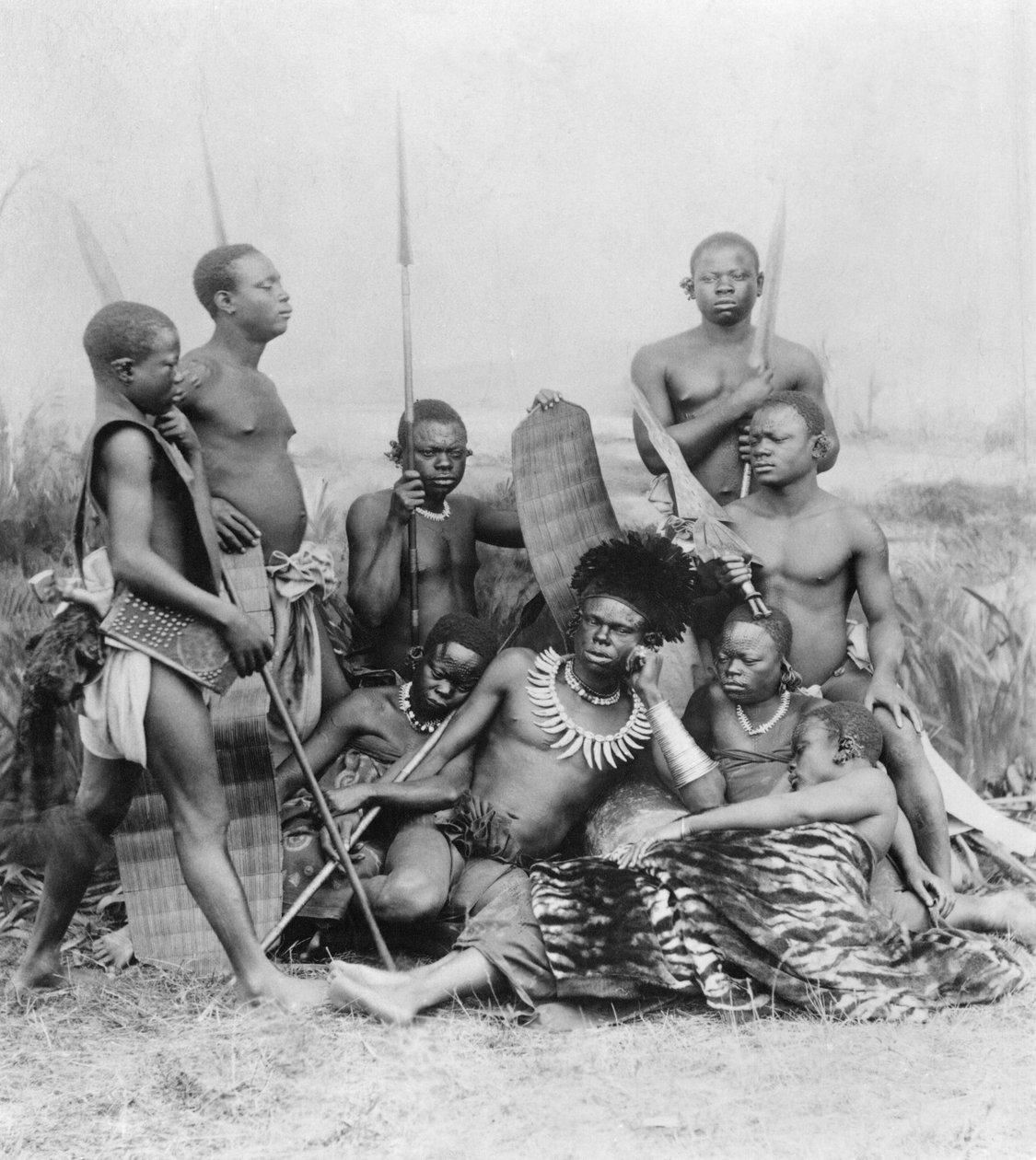 वारियर्स, बेल्जियम कांगो, 1894 द्वारा फ्रेंच फोटोग्राफर