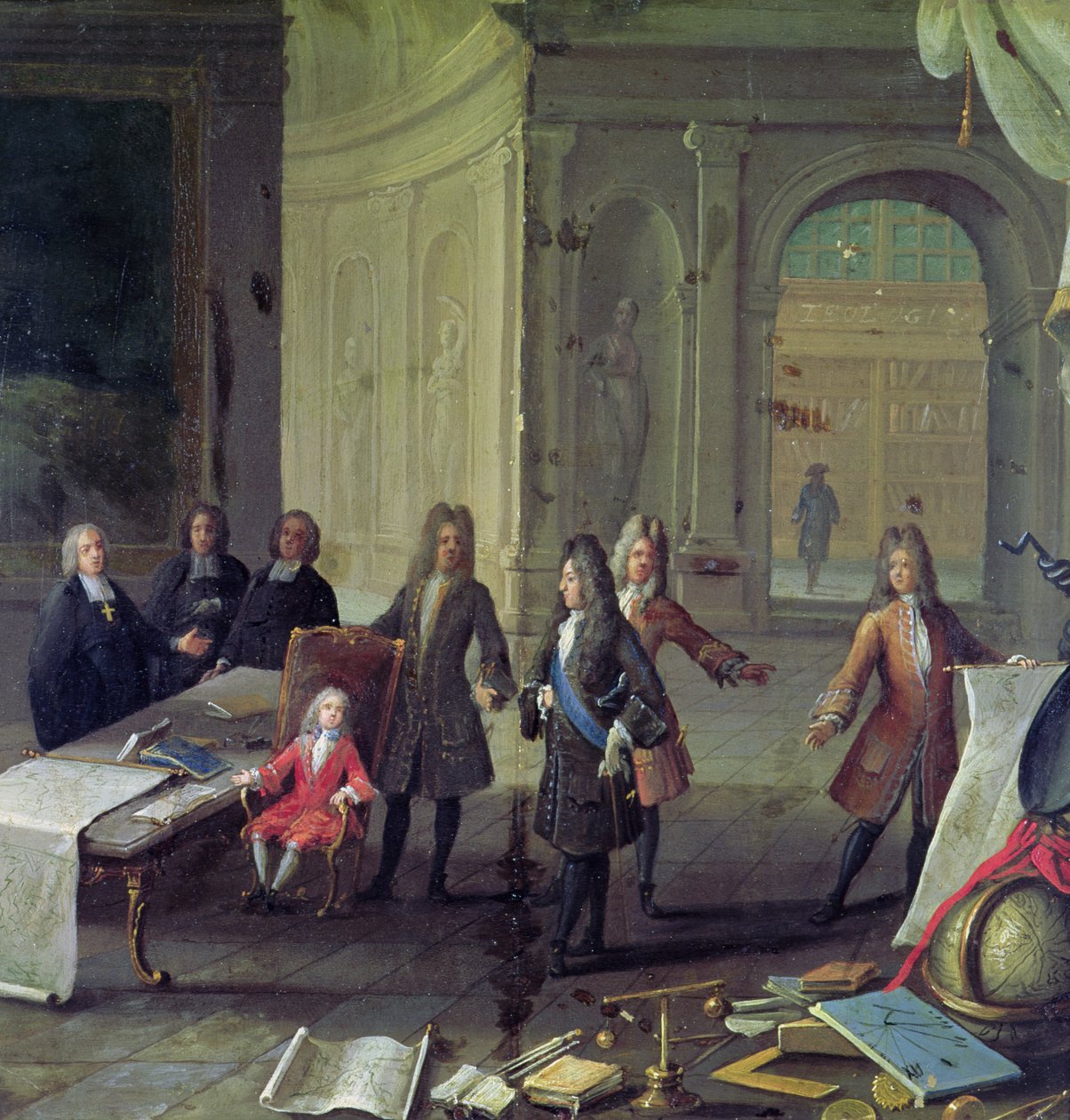 युवा लुई XV (1710-1774) को दिया गया एक सबक (देखें 177200 भी द्वारा फ्रेंच स्कूल