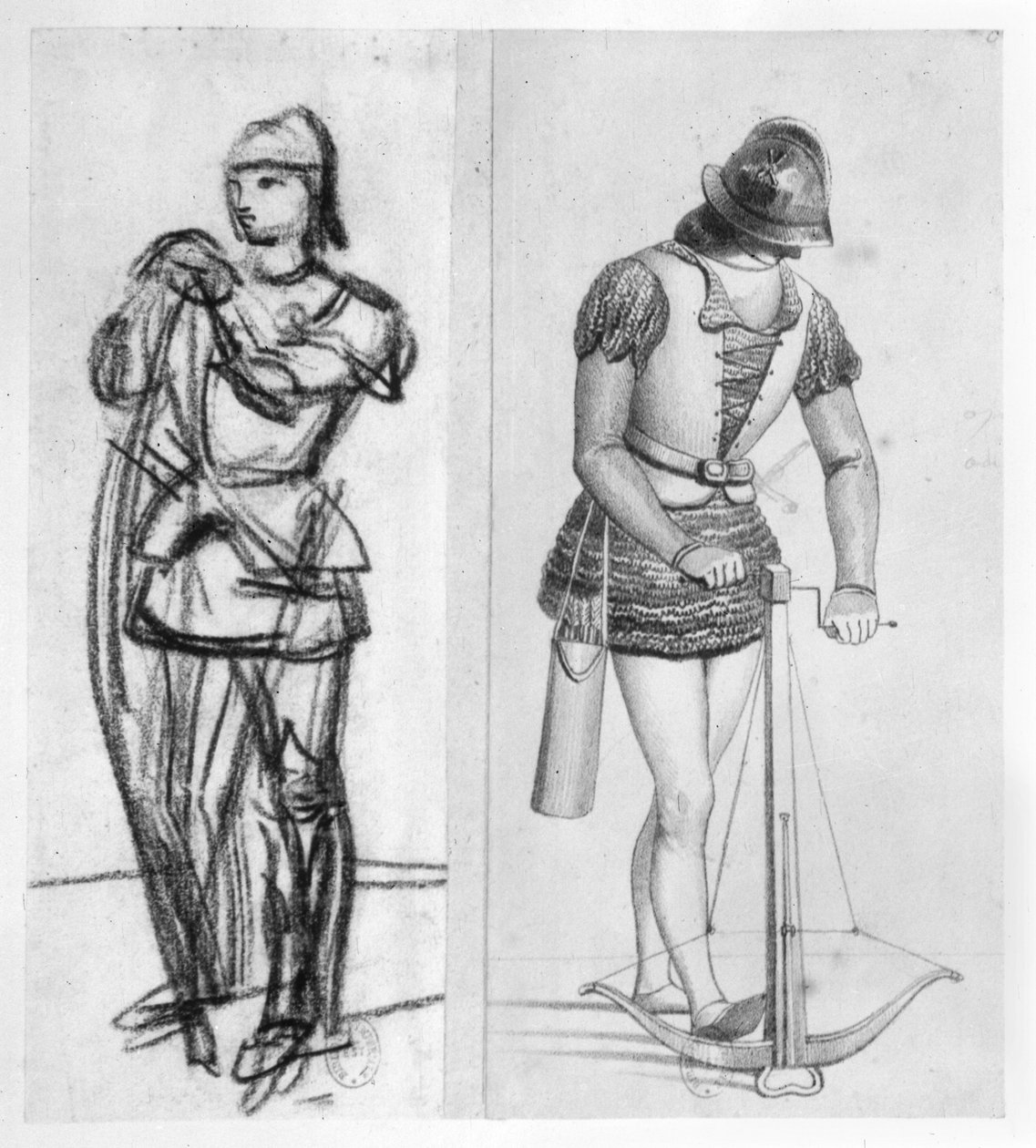 लुई XI (1461-83) के शासनकाल के दौरान आर्चर और क्रॉसबोमैन द्वारा फ्रेंच स्कूल