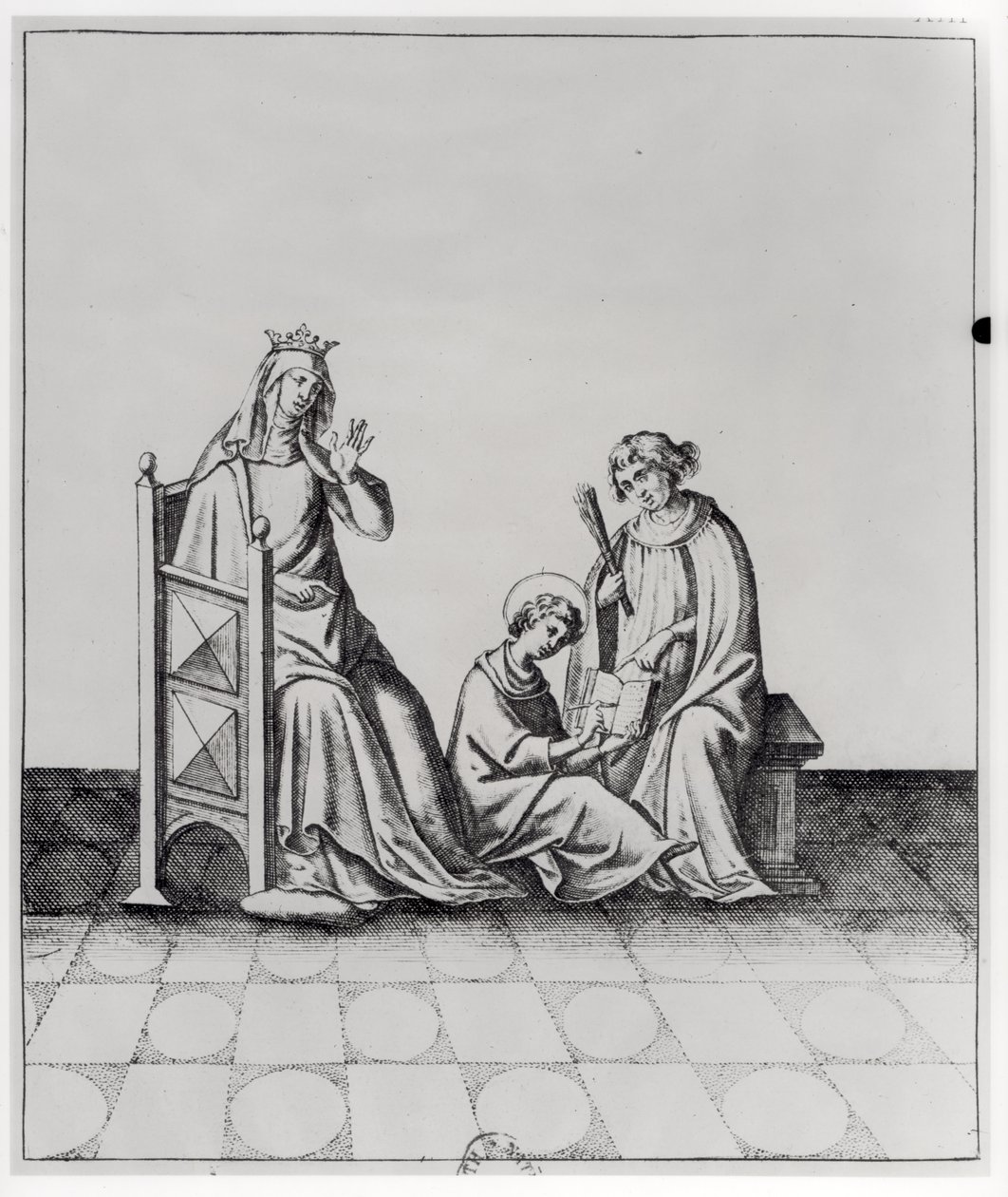 Blanche de Castille (1188-1252) फ्रांस की रानी और उनके बेटे लुईस अपने अध्ययन में द्वारा फ्रेंच स्कूल