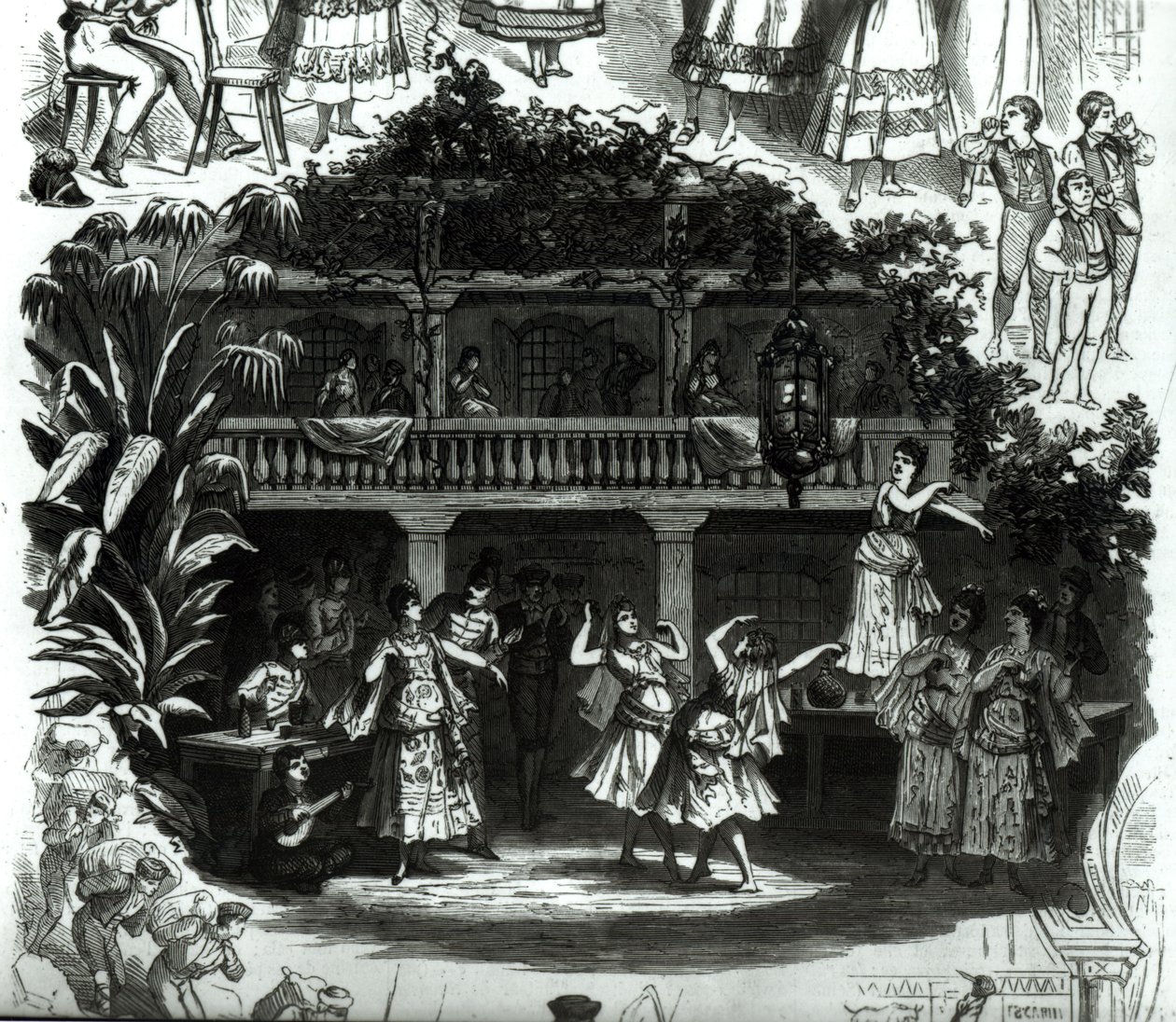 लीलास पाटिया सराय में कारमेन, जोर्ज बिज़ेट द्वारा ओपेरा का दृश्य (1838-75) द्वारा फ्रेंच स्कूल