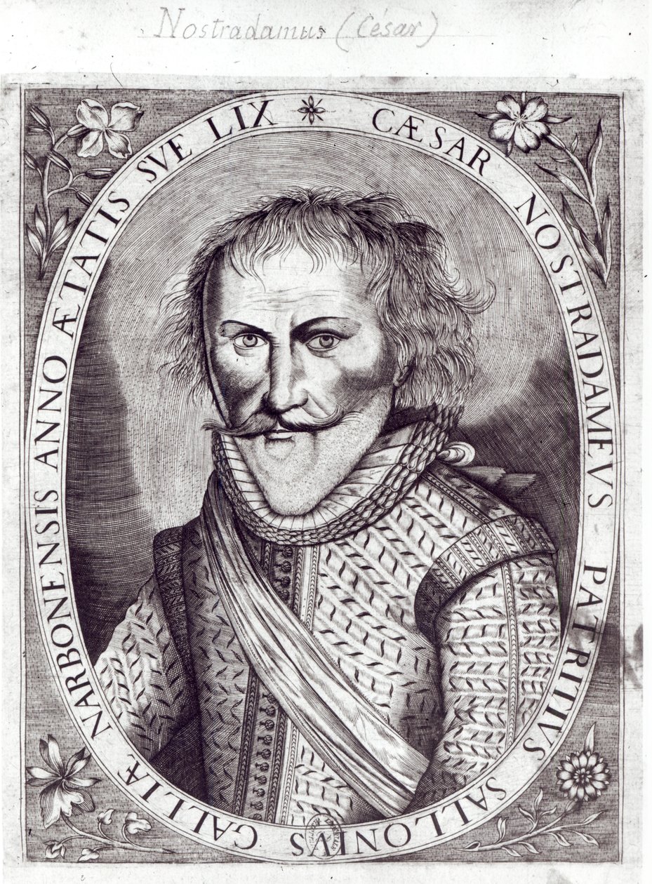 सीज़र नास्त्रेदमस (1555-1629), 59 वर्ष की उम्र, मिशेल नास्त्रेदमस 1614 के बेटे द्वारा फ्रेंच स्कूल