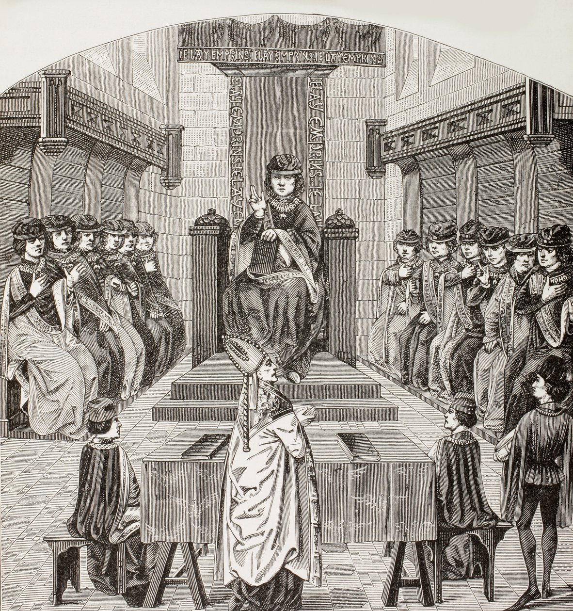 चार्ल्स लैकर द्वारा आयोजित &39;द मिलिट्री ऑफ द गोल्डन फ्लेश&39; का अध्याय, पॉल लैक्रोइक्स द्वारा &39;द मिलिट्री एंड रिलिजियस लाइफ इन द मिडल एजेस&39;, लंदन c.1880 प्रकाशित द्वारा फ्रेंच स्कूल