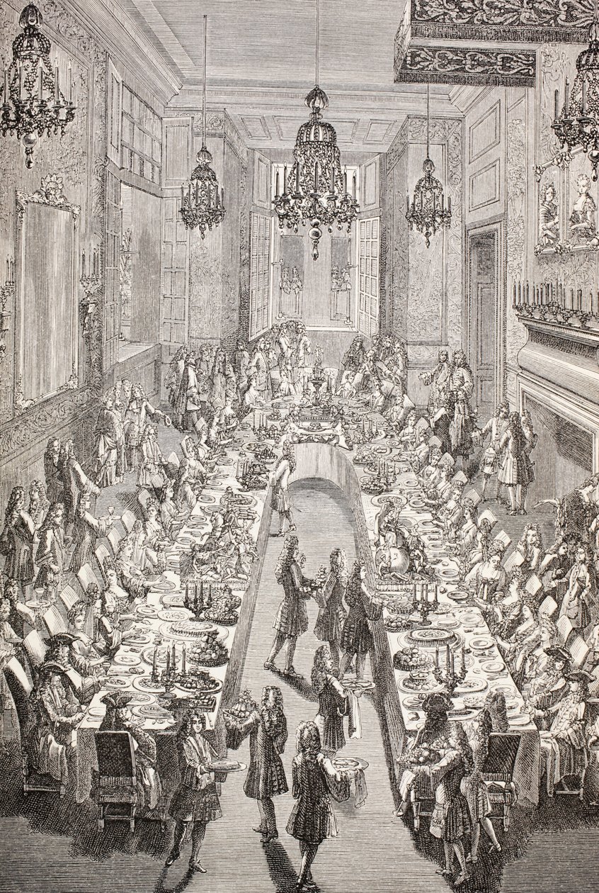 1707, 1875 में पेरिस में फ्रांस में स्पेनिश राजदूत के लिए दी गई दावत द्वारा फ्रेंच स्कूल
