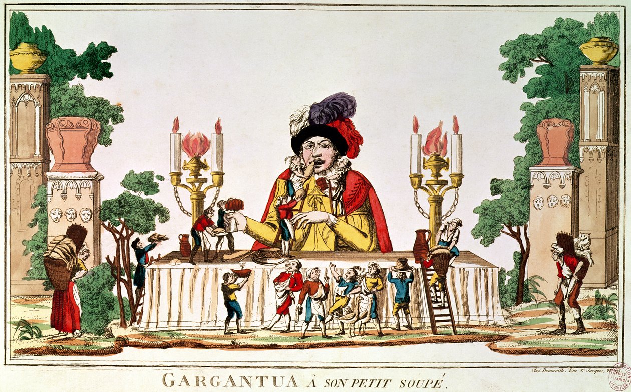गार्जियुआ अपने लिटिल सपर में, c.1800 द्वारा फ्रेंच स्कूल