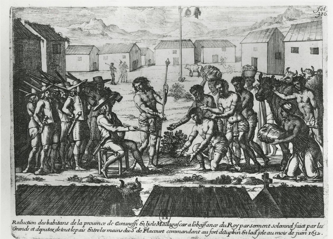 मेडागास्कर एटिएन फ्लैकोर्ट (1607-60) 1652 में सबमिट करना द्वारा फ्रेंच स्कूल