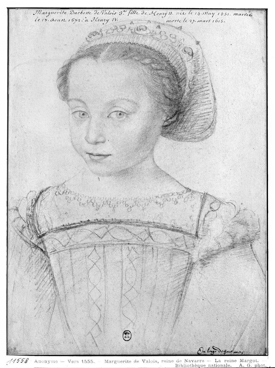 Marguerite de Valois (1553-1615) क्वीन मार्गोट के रूप में जाना जाता है, c.1555 द्वारा फ्रेंच स्कूल