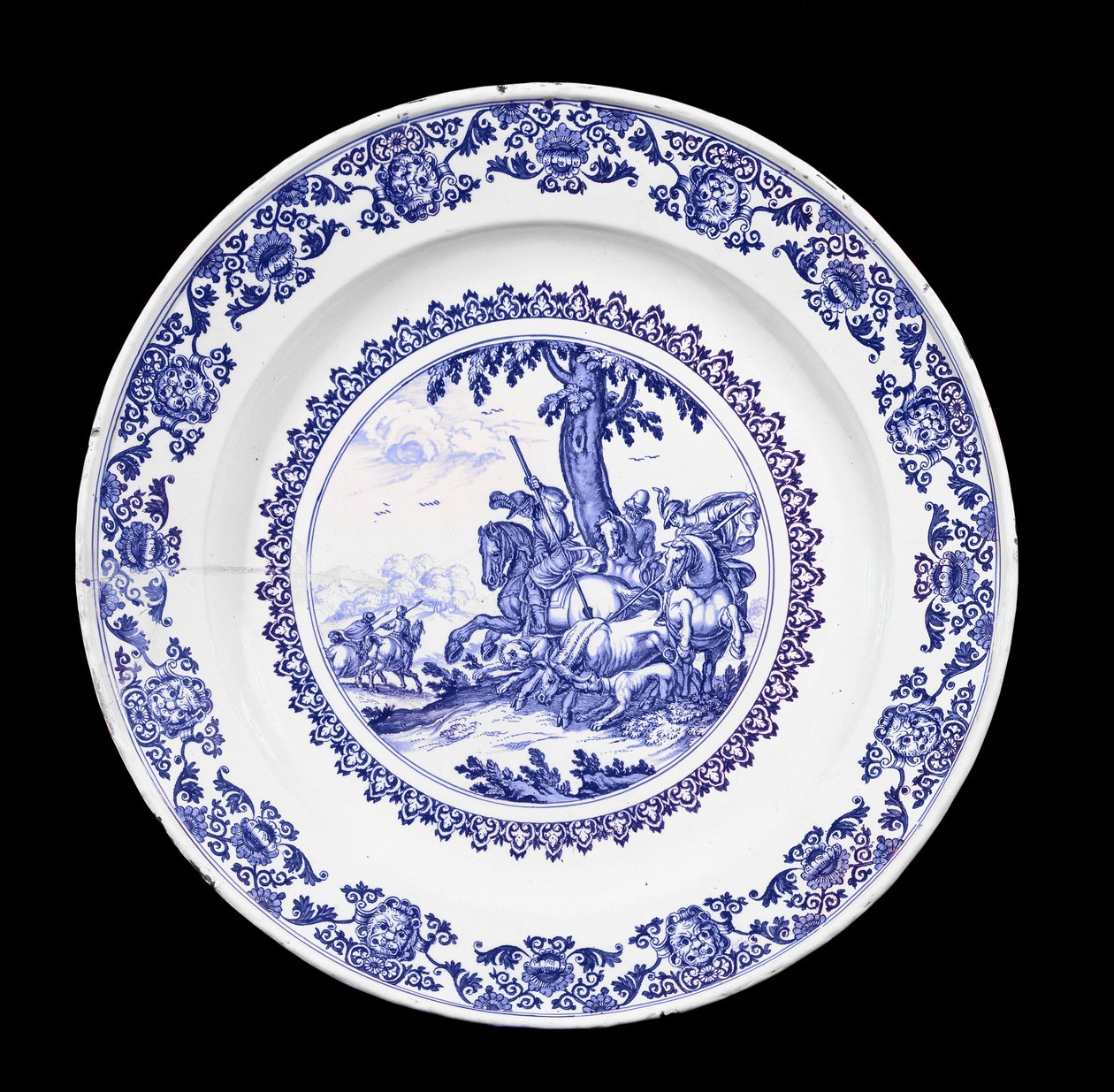 Moustiers dish, संभवतः Gaspard Viry (1668-1720) द्वारा चित्रित, c.1700 (फ़ाइनेस) द्वारा फ्रेंच स्कूल