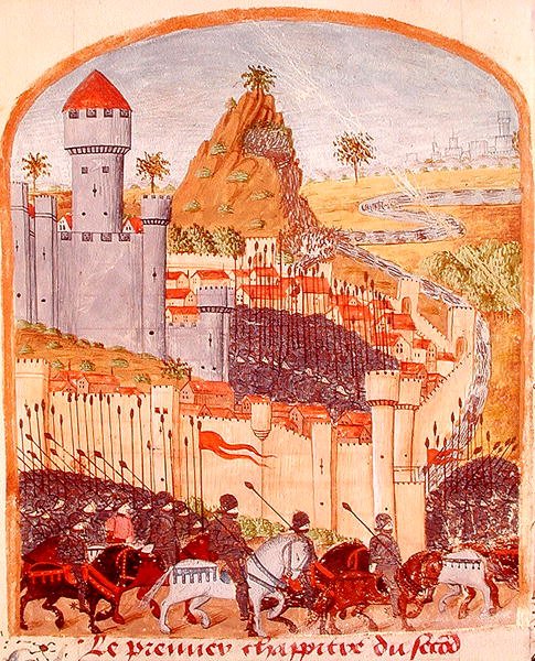 सुश्री 1335 fol.22 333 ईसा पूर्व में सेलेना के महल का आत्मसमर्पण, वी डीएलेक्सैंडर ले ग्रैंड द्वारा फ्रेंच स्कूल