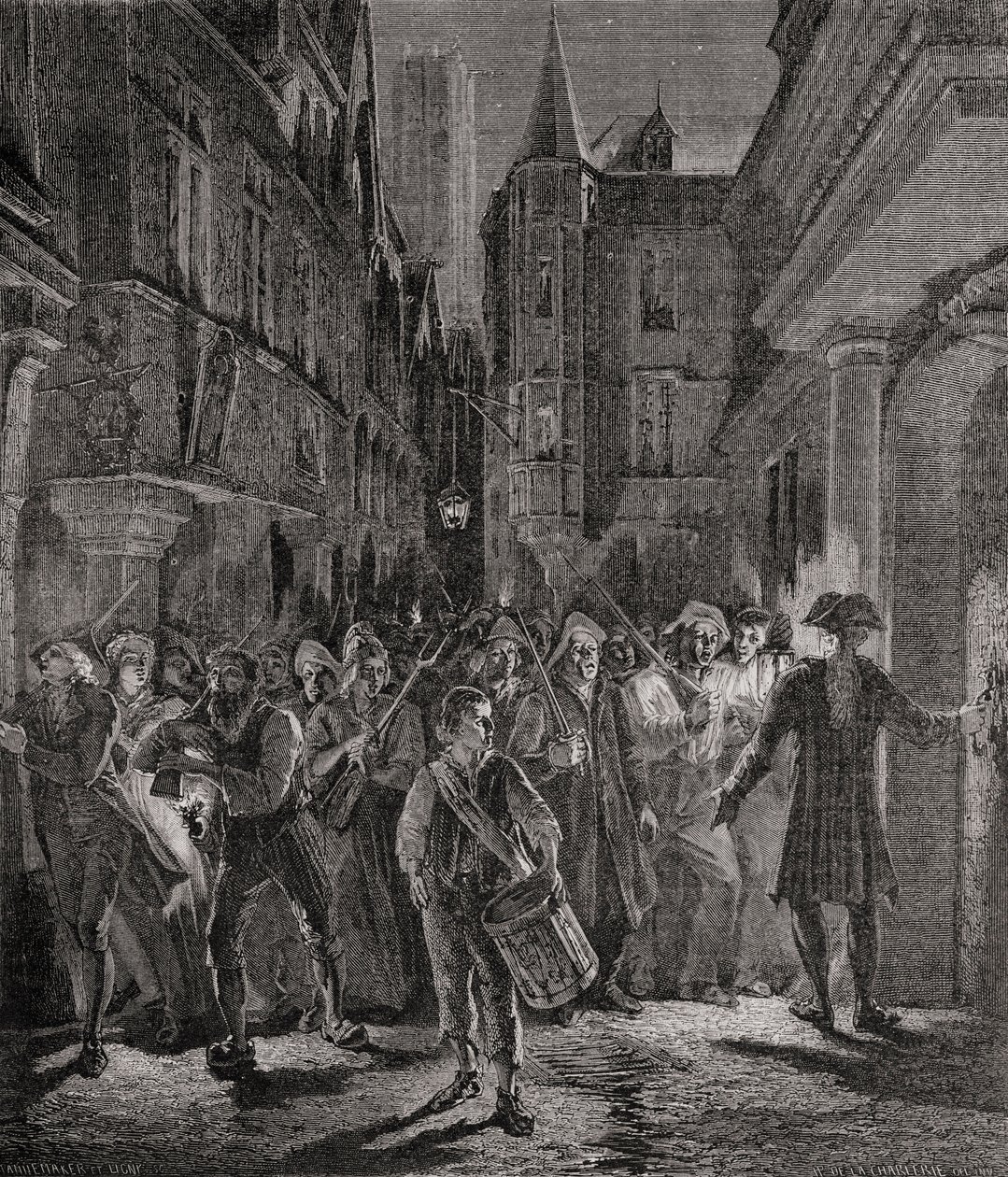 लोग पेरिस की सड़कों पर ले जाते हैं, 1789 द्वारा फ्रेंच स्कूल