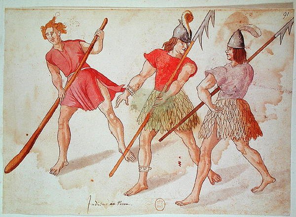 पेरू भारतीय, 1572 (कागज पर कलम और स्याही और wc) द्वारा फ्रेंच स्कूल