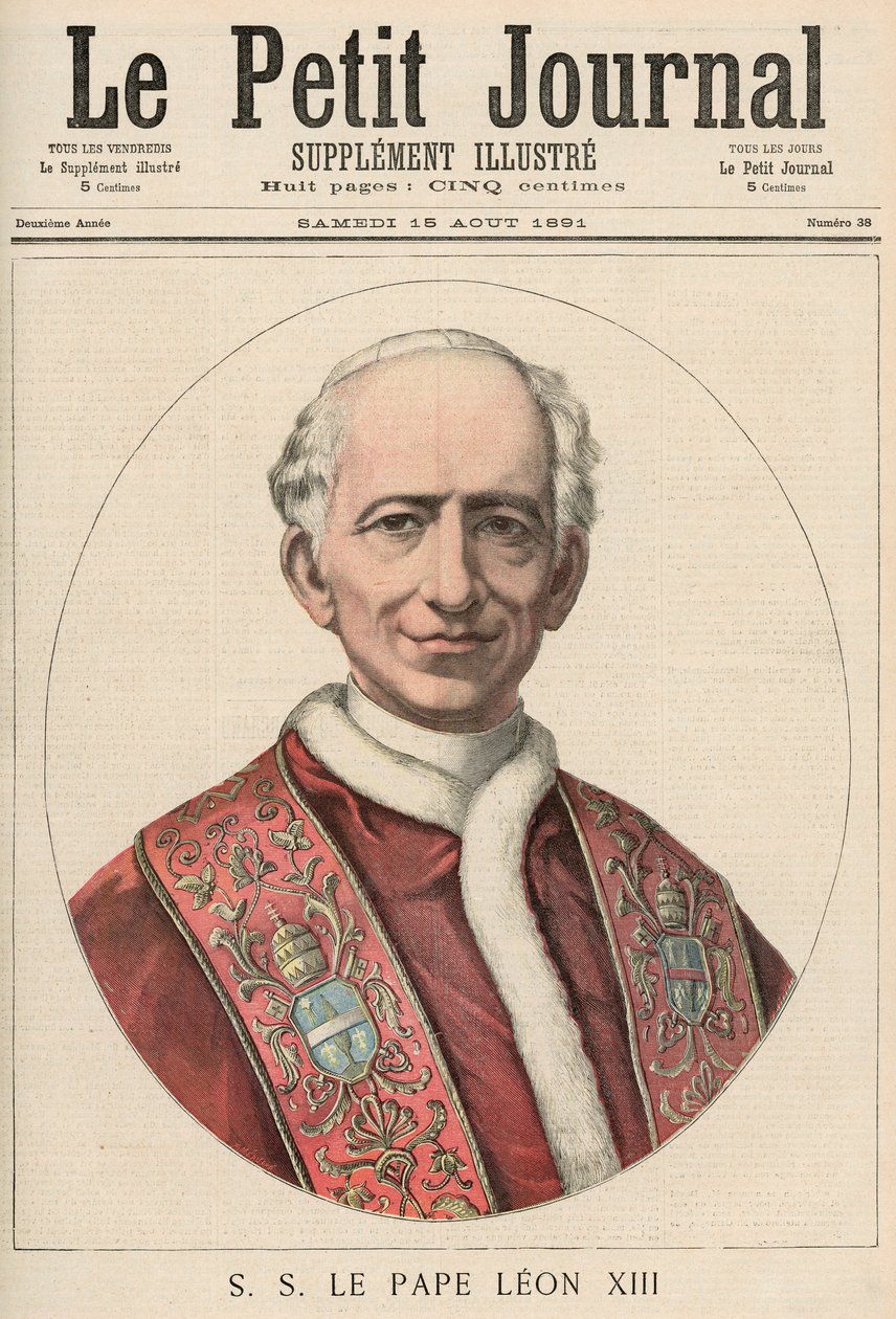 पोप लियो XIII (1810-1903) &39;ले पेटिट जर्नल&39;, 15 अगस्त 1891 से द्वारा फ्रेंच स्कूल