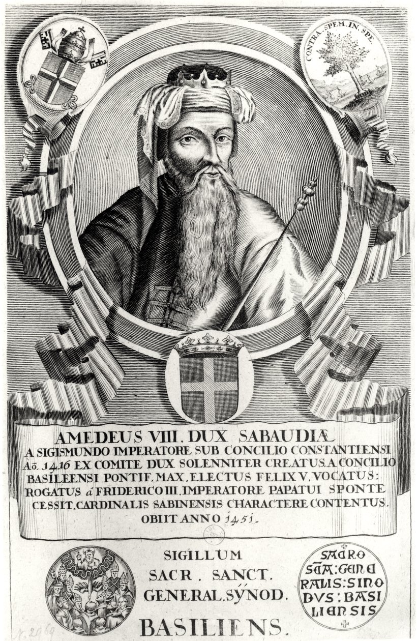 Amedee VIII द पैसिफिक का पोर्ट्रेट (1383-1451) द्वारा फ्रेंच स्कूल