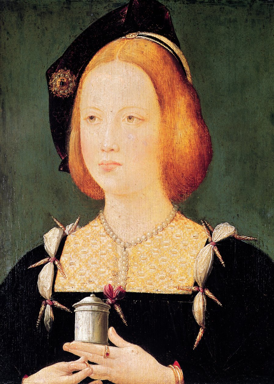 इंग्लैंड के मैरी का पोर्ट्रेट (1496-1533) लुई XII (1494-1533) की पत्नी c.1514 द्वारा फ्रेंच स्कूल