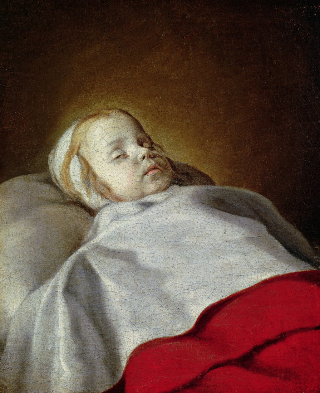 पोर्ट्रेट ऑफ़ ए डेड चाइल्ड, c.1650 द्वारा फ्रेंच स्कूल