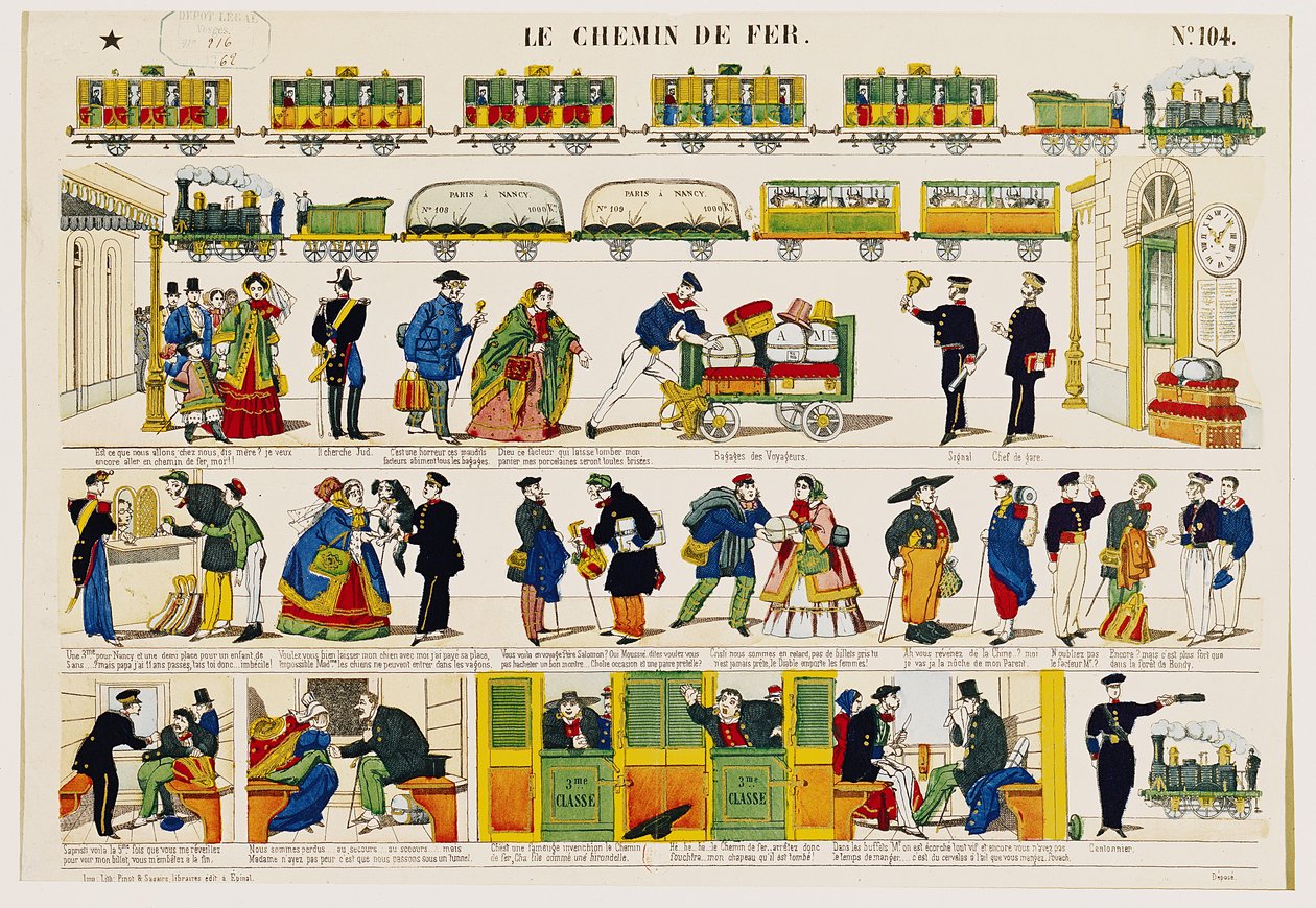रेल यात्रा, c.1850 द्वारा फ्रेंच स्कूल