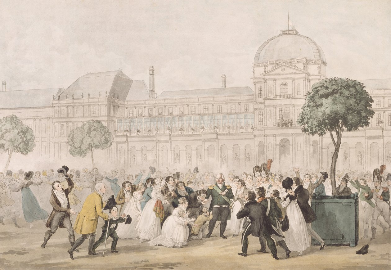 लुई XVIII (1755-1824) की पेरिस में वापसी, 8 जुलाई 1815 द्वारा फ्रेंच स्कूल
