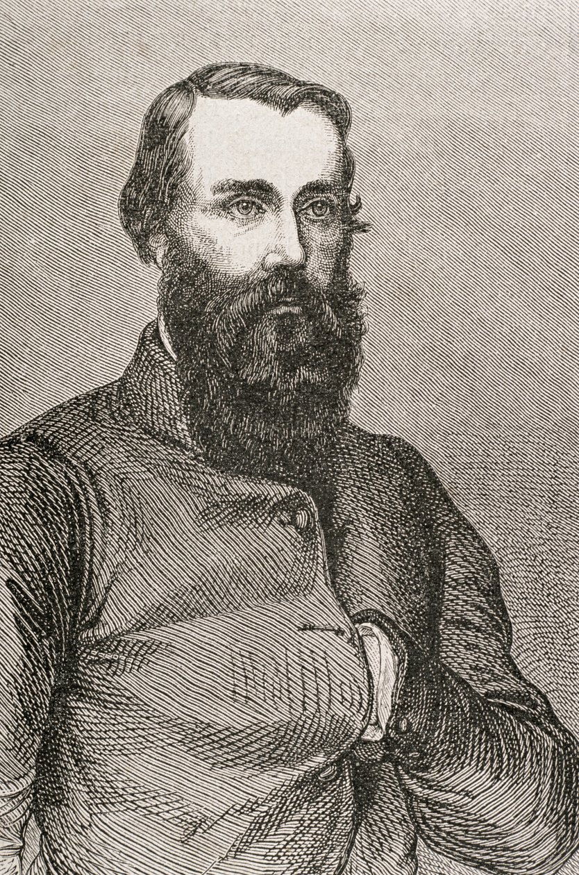 रॉबर्ट ओ&39;हारा बर्क (1820-61), &39;द टूर ऑफ द वर्ल्ड&39; से, पेरिस, 1860 में प्रकाशित द्वारा फ्रेंच स्कूल