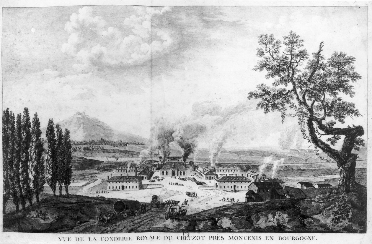 1787 में Le Creusot में रॉयल फाउंड्री द्वारा फ्रेंच स्कूल